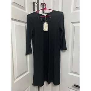 Pink rose black dress size M